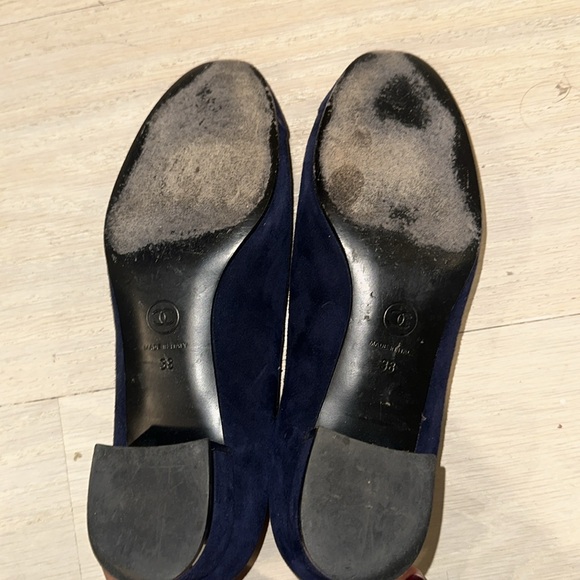 Chanel ballet flat kitten heel navy suede - Picture 4 of 4
